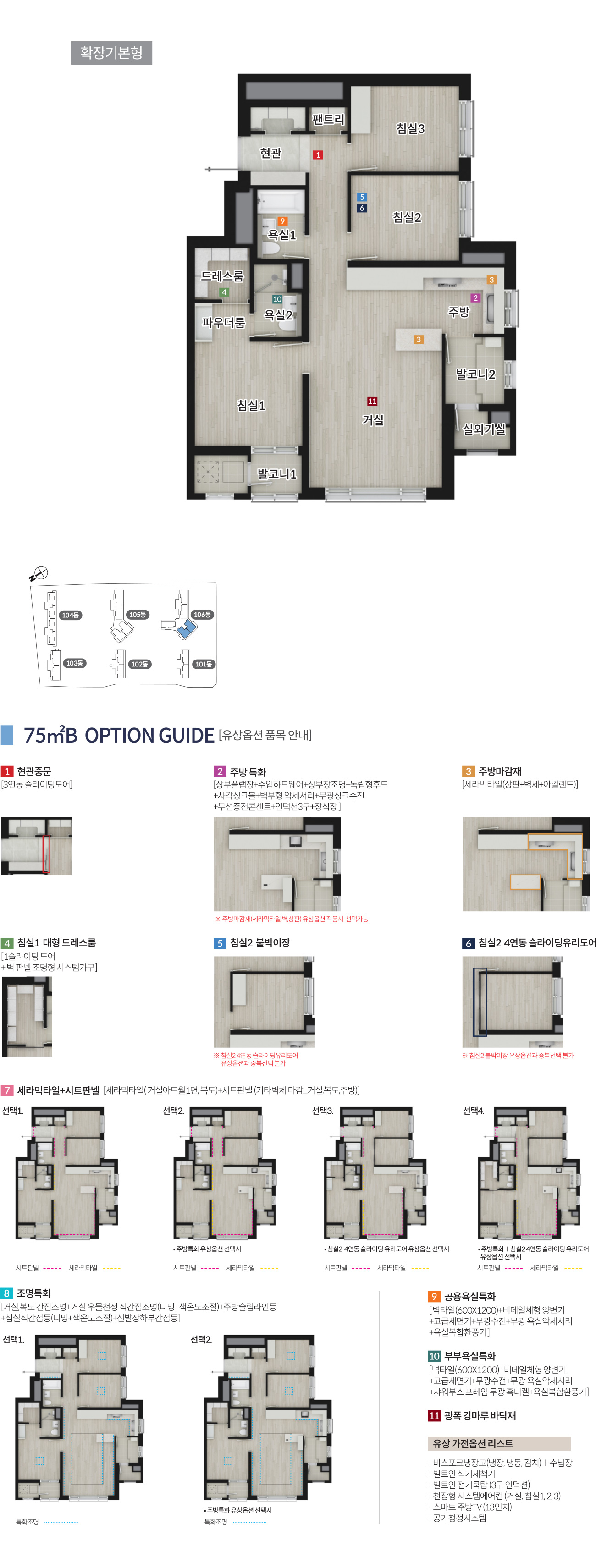 용인 고림 디이스트 75B타입 평면도
